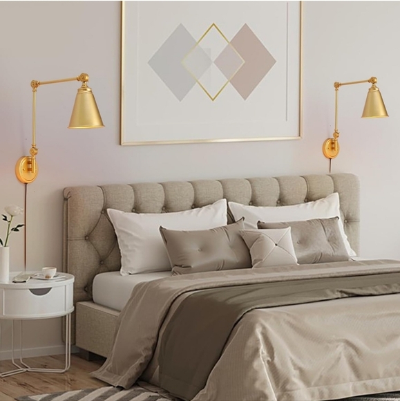 2 brass finish adjustable wall scones - Picture 6 of 6